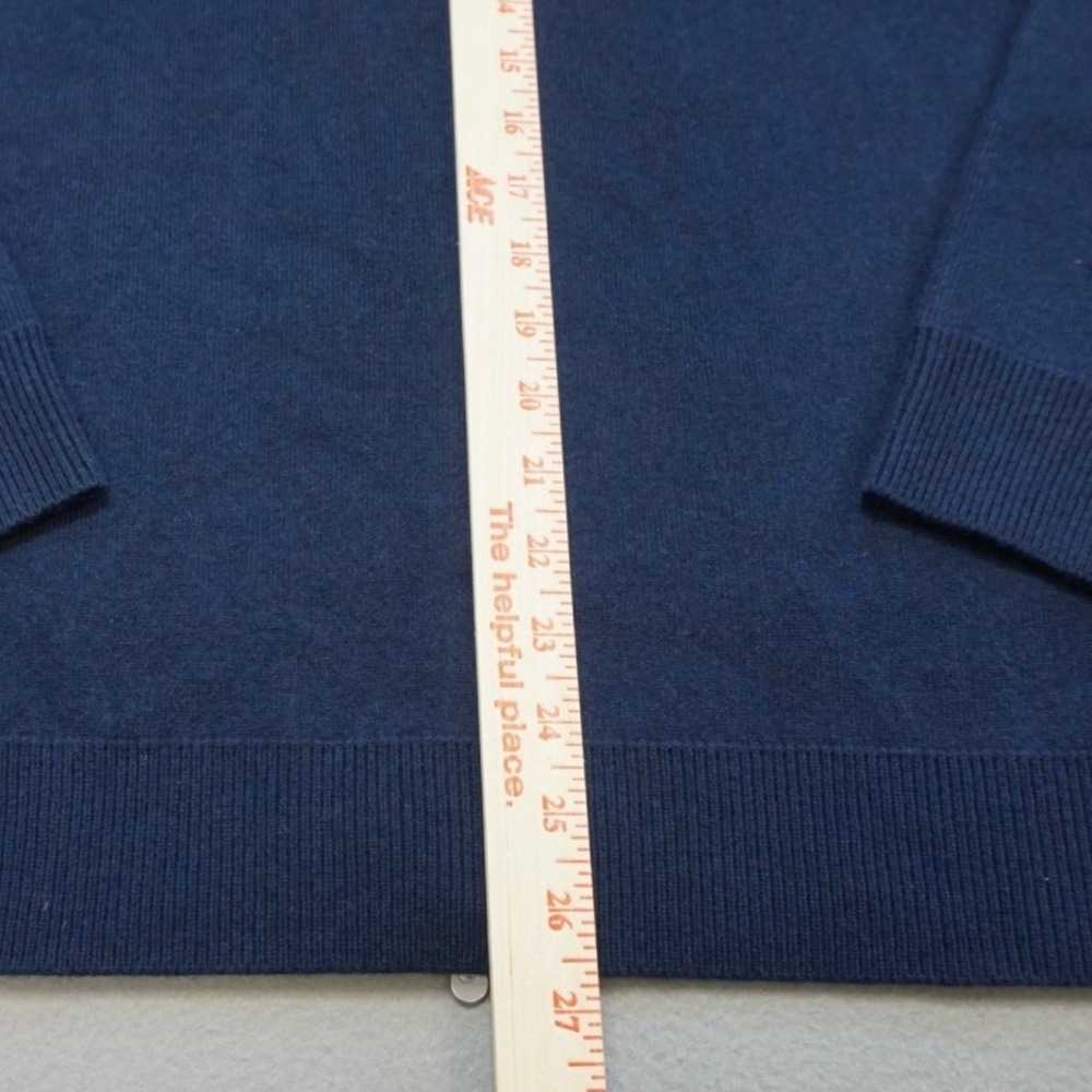 COLLARS & CO Napoli Signature Hooded Wool Cashmere Sweater Mens M Navy Removable - Picture 13 of 13